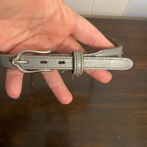 Vintage childrens large dun dee grey leather western Belt 24”